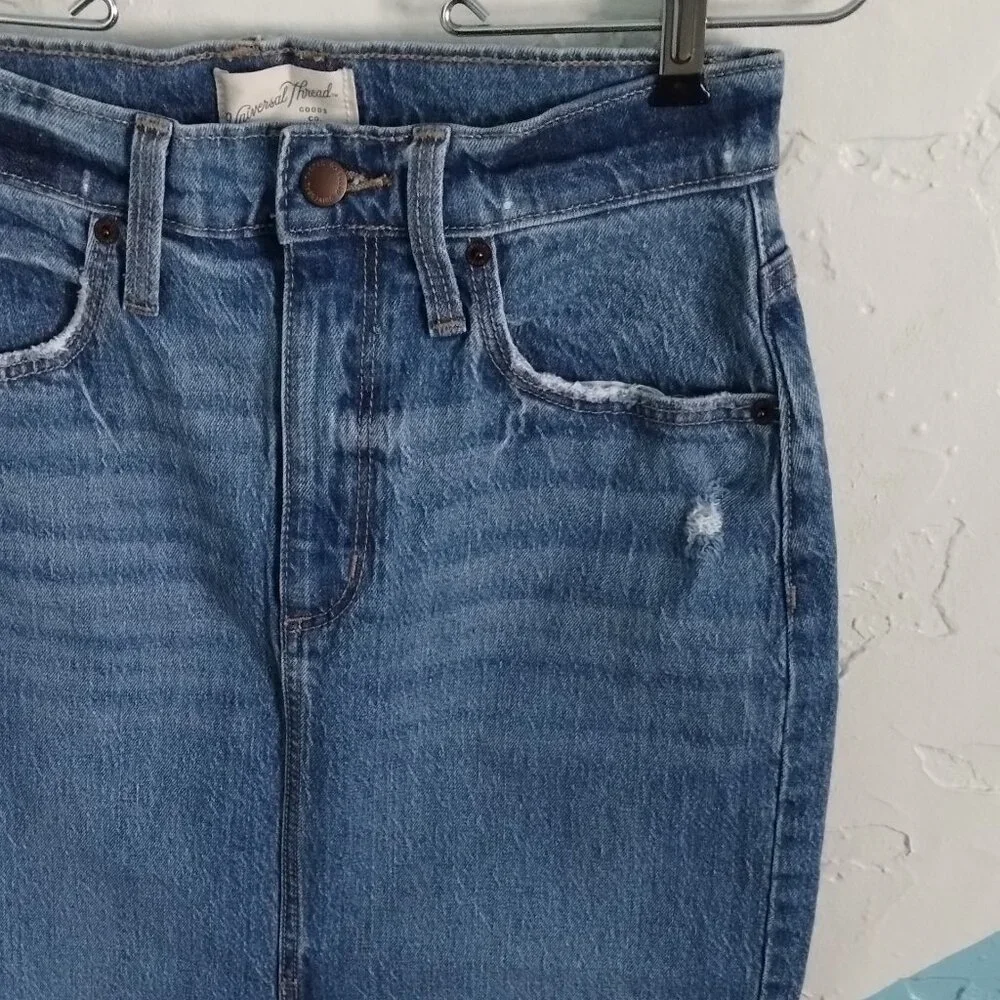 Universal Thread High-Rise Midi Jean Skirt - Picture 6 of 11